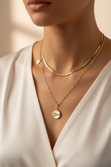 Women’s Necklace Layered Flowing Key Pendant