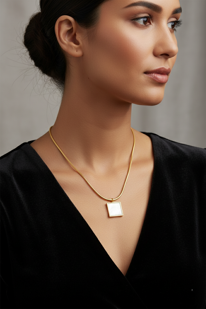 Women’s Necklace Square Geometric Pendant - Elegant Touch