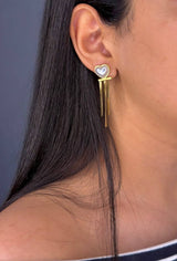 Heart-Shaped Earrings with Tassels