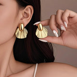 Gold Shell Design Earrings