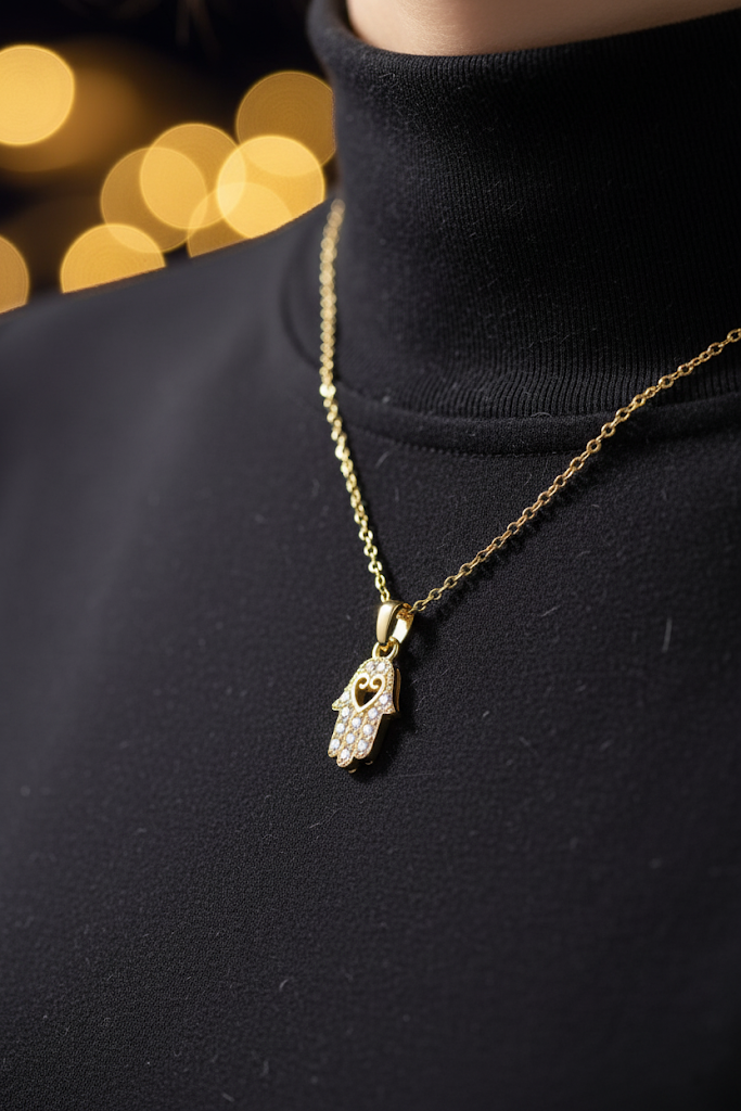 Women’s Necklace Crystal Palm Pendant - Elegant Touch