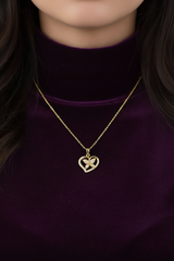 Women’s Necklace Heart & Butterfly Crystal Pendant