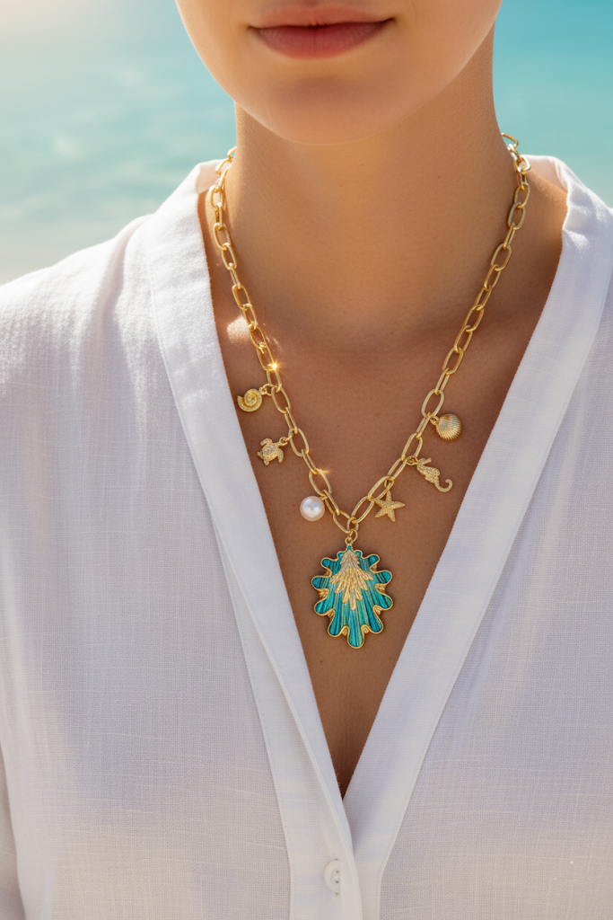 Women’s Necklace Colorful Sea Charm Elegant Design