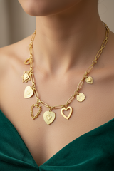 Women’s Necklace Hearts & Links Elegant Design