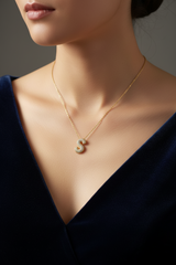 Women’s Necklace S Initial Crystal Pendant, Elegant