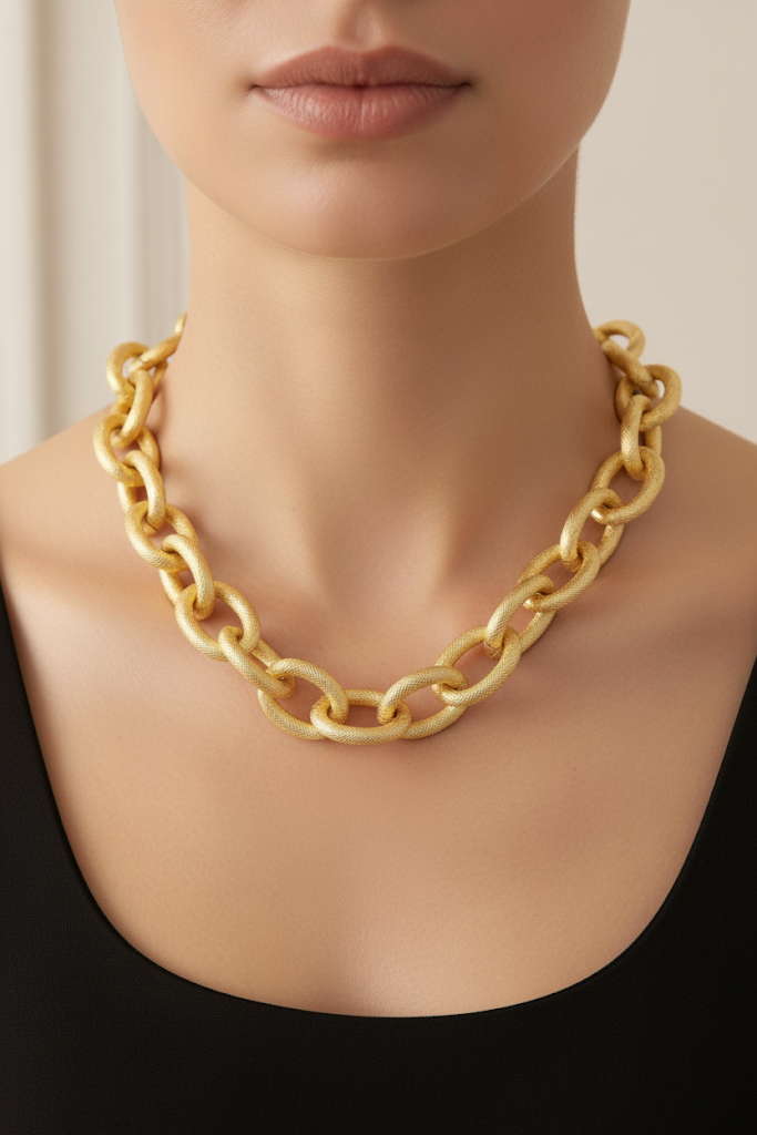 Women’s Necklace Thick Interlocking Ring Design