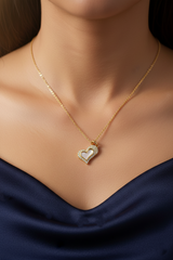 Women’s Necklace with Crystal Pave Heart Pendant – Elegant Style