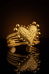 Hammered Heart Cuff Bracelet