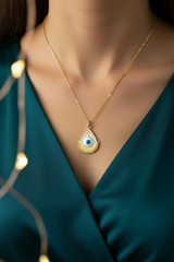 Women’s Necklace Evil Eye Teardrop Pendant