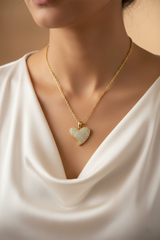 Women’s Necklace, Women's Necklace with Pave Crystal Heart