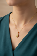 Women’s Necklace with Crystal Turtle Pendant, Refined Design