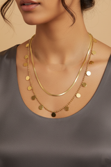 Women’s Necklace Layered Circular Pendants - Elegant Touch