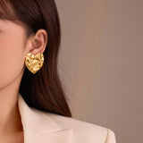 Textured Heart Earrings
