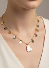 Women’s Necklace Large Heart Pendant Small Hearts