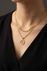 Women’s Necklace Layered Snake Pendant Crystal Inlay