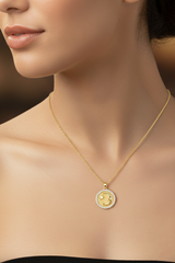 Women's Necklace with Crystal Crescent Moon