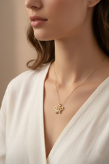 Women’s Necklace with Crystal Butterfly Pendant, Elegant Style