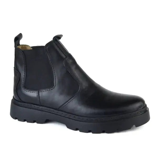 Leazus - Leather Chunky Boot - 4001 Black