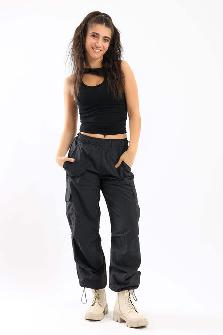 Carina -Ribbed Front Cut Out Top