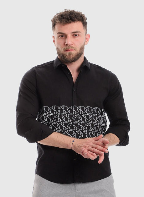 White Rabbit Printed Long Sleeves Button Down Shirt