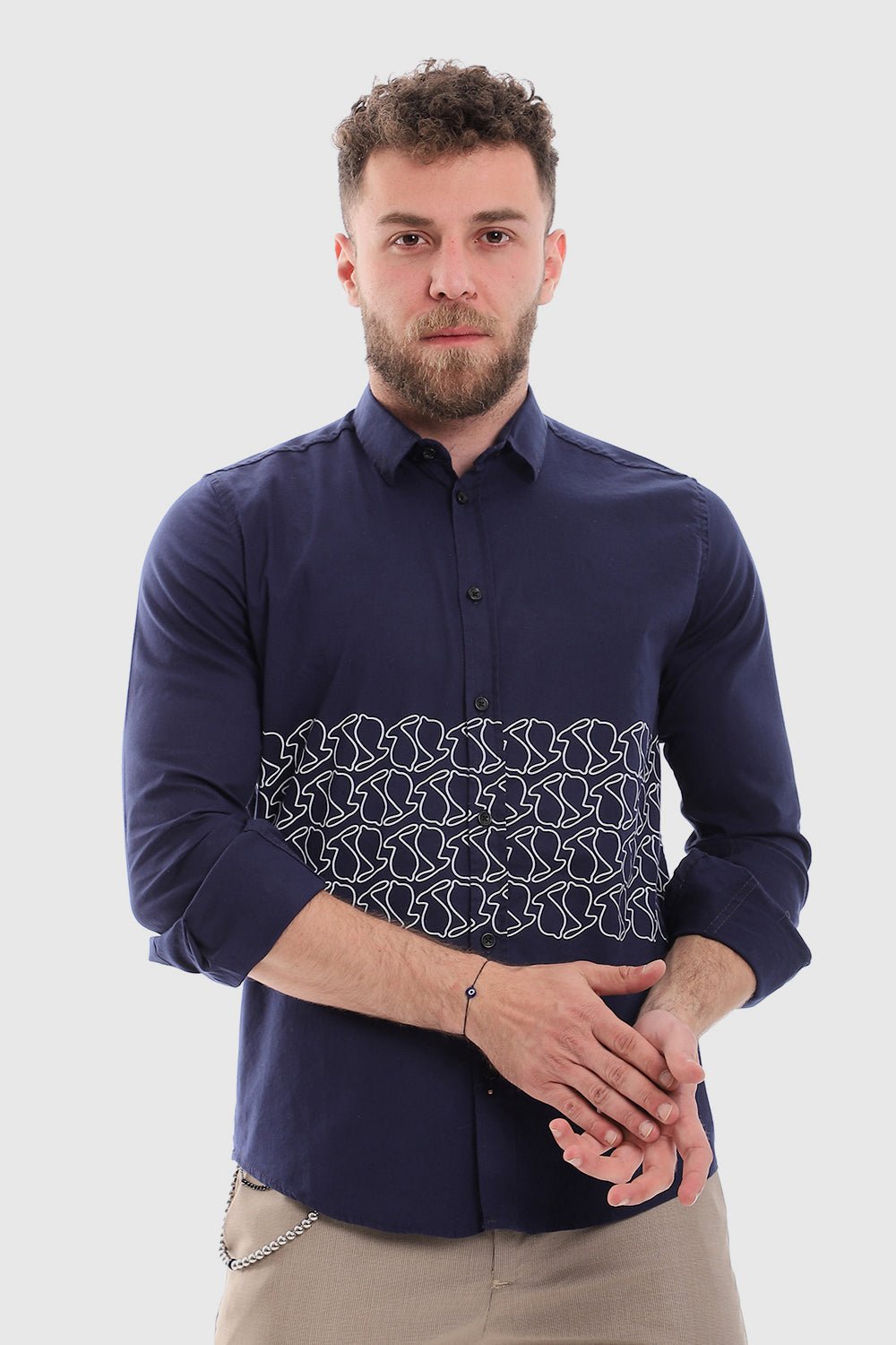 White Rabbit Printed Long Sleeves Button Down Shirt