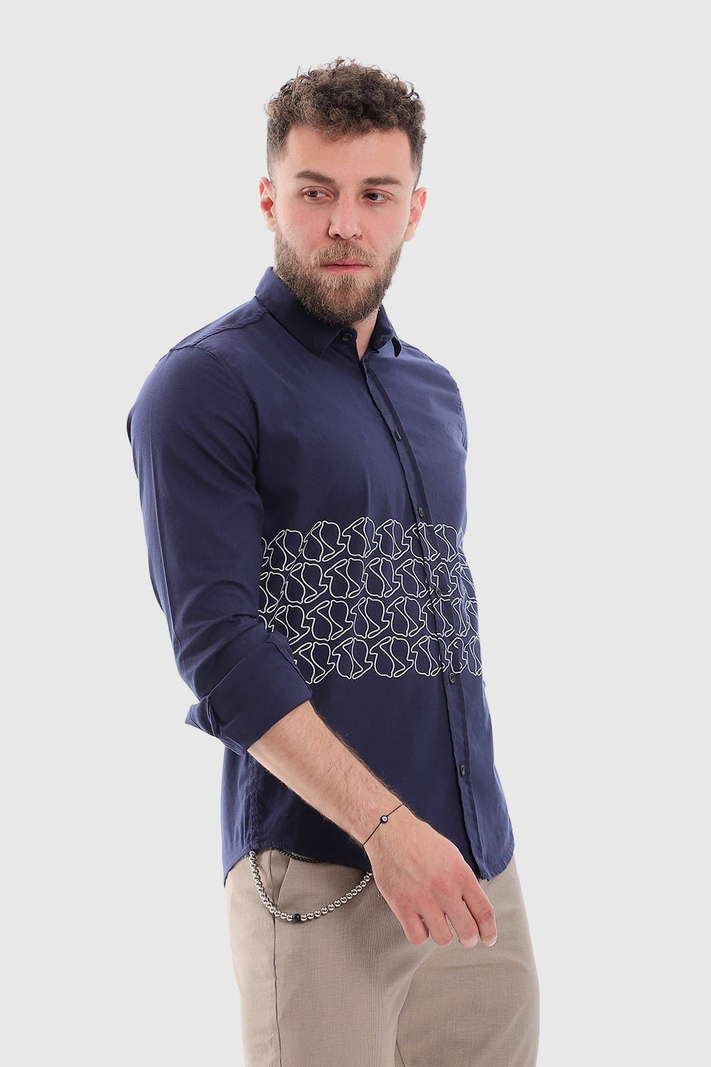 White Rabbit Printed Long Sleeves Button Down Shirt
