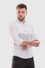 White Rabbit Printed Long Sleeves Button Down Shirt