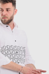 White Rabbit Printed Long Sleeves Button Down Shirt