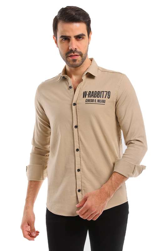 White Rabbit - Cuff Long Sleeves Printed Shirt For Men