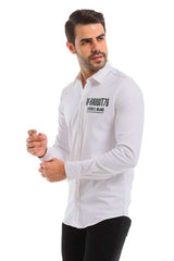 White Rabbit - Cuff Long Sleeves Printed Shirt For Men