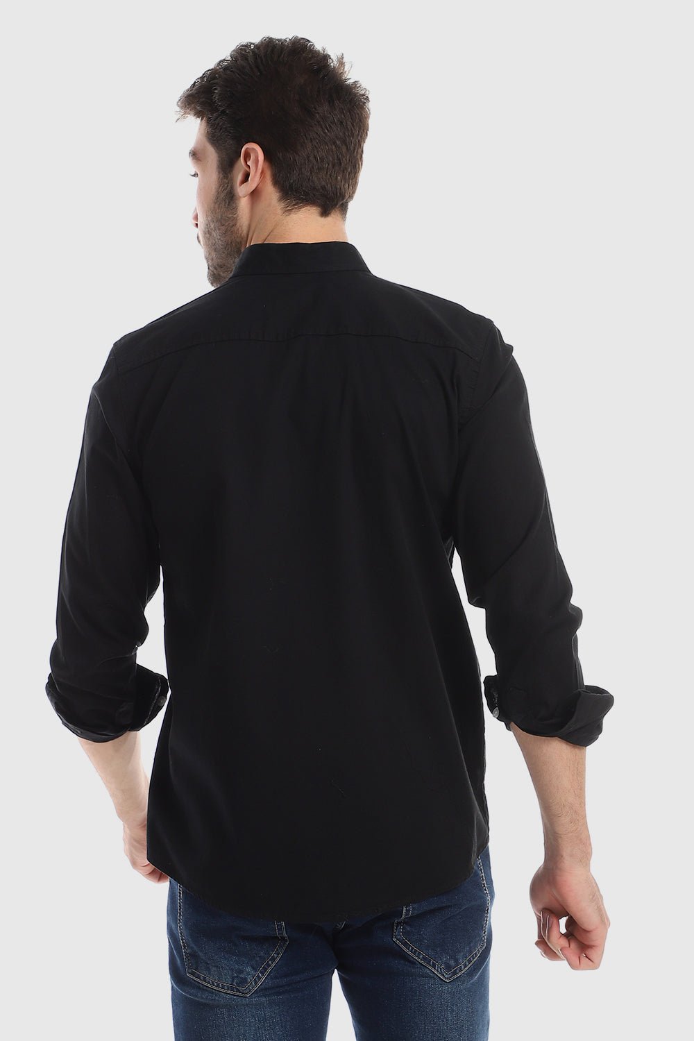 White Rabbit Chic Long Sleeves Button Down Shirt - Black