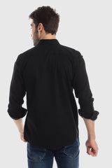 White Rabbit Chic Long Sleeves Button Down Shirt - Black