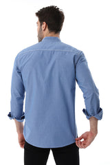 White Rabbit Band Collar Long Sleeves With Decorative Pocket Shirt