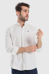 White Rabbit Modish Mandarin Collar Button Down Shirt - Baby Blue