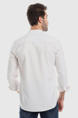 White Rabbit Modish Mandarin Collar Button Down Shirt - Baby Blue
