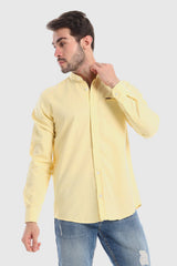 White Rabbit Modish Mandarin Collar Button Down Shirt - Baby Blue
