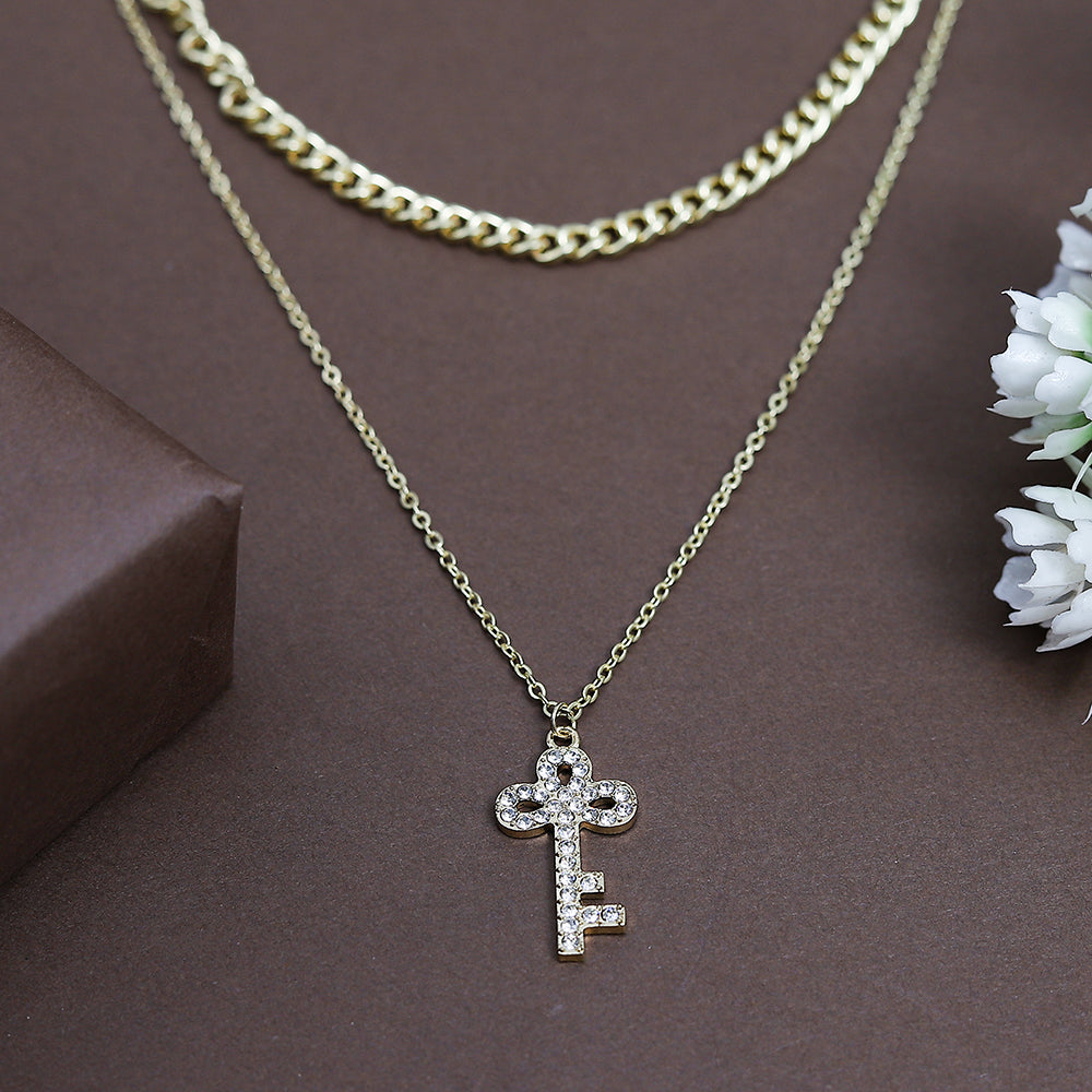 Fluffy - Lucky Key Necklaces  Women'S Accessories-Gold