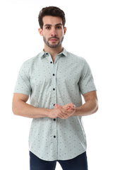 White Rabbit Self Pattern Buttons Down Closure Shirt