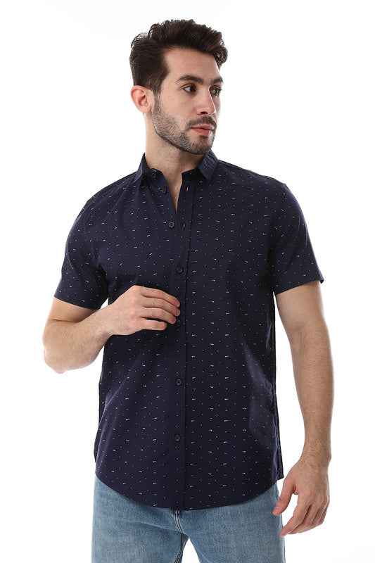White Rabbit Self Pattern Buttons Down Closure Shirt