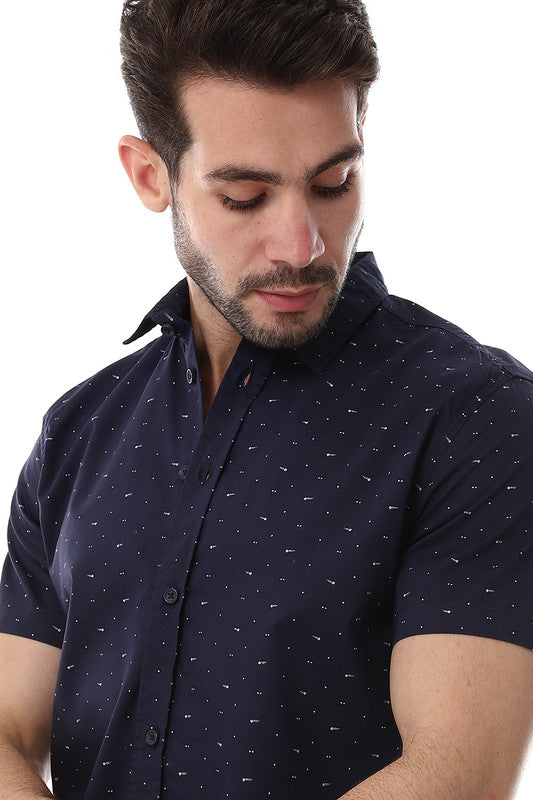 White Rabbit Self Pattern Buttons Down Closure Shirt