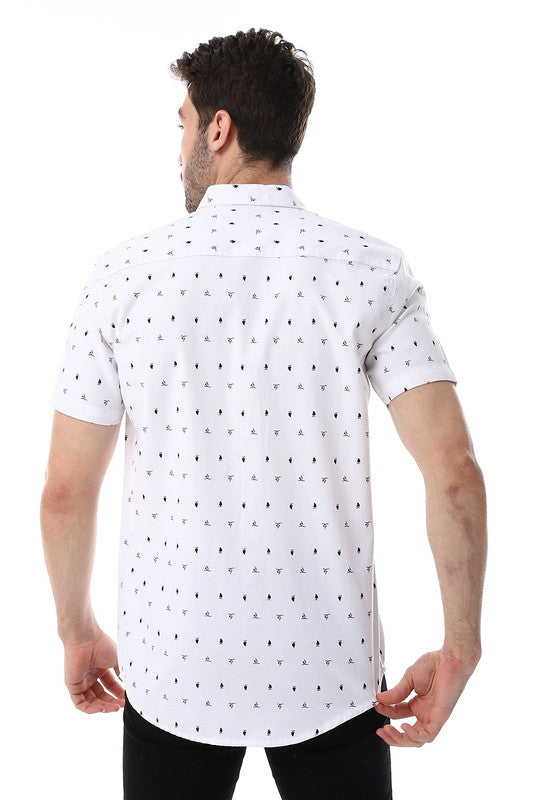 White Rabbit Self Pattern Buttons Down Closure Shirt