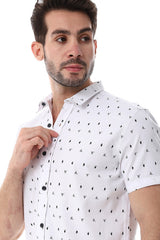 White Rabbit Self Pattern Buttons Down Closure Shirt