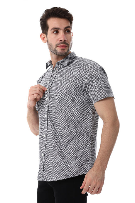 White Rabbit  Self Pattern Short Sleeves Shirt