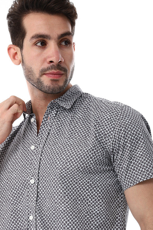 White Rabbit  Self Pattern Short Sleeves Shirt