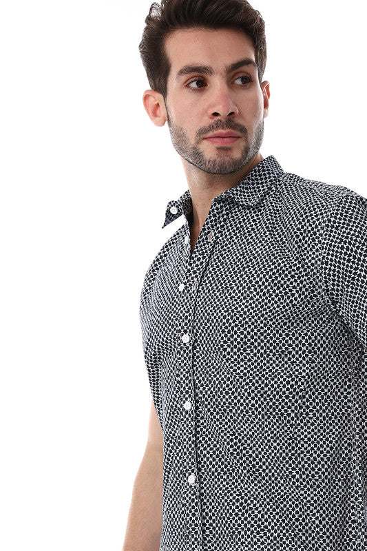 White Rabbit  Self Pattern Short Sleeves Shirt