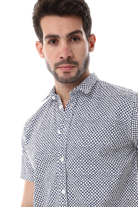 White Rabbit  Self Pattern Short Sleeves Shirt