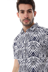 White Rabbit Palm Pattern Short Sleeves Shirt