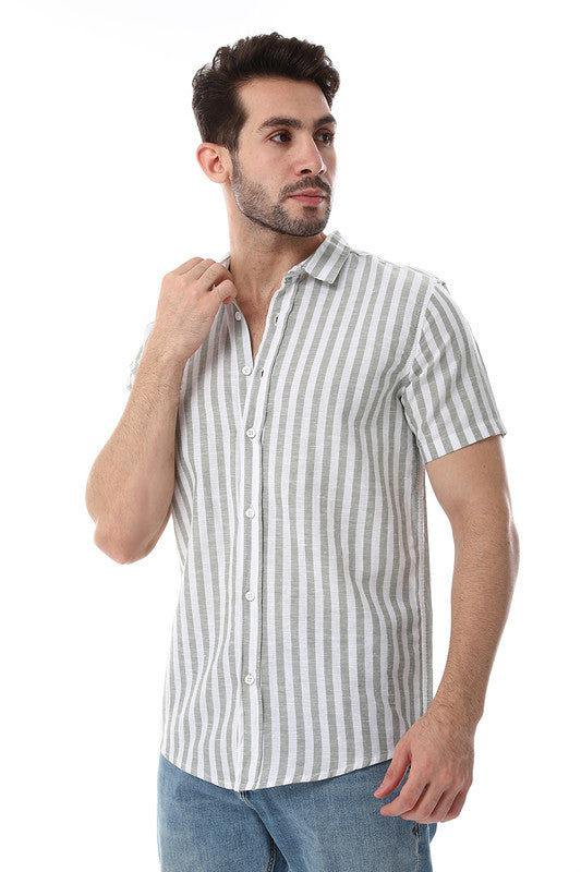 White Rabbit Awning Strip Pattern Shirt