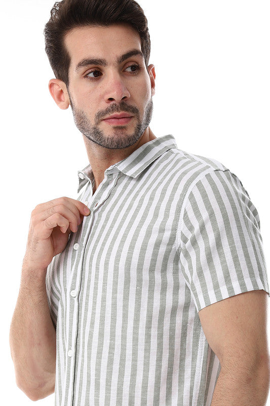 White Rabbit Awning Strip Pattern Shirt