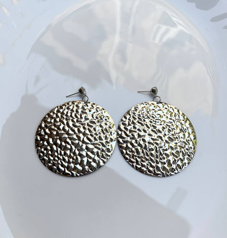 Fluffy - Scratched Metal Earring